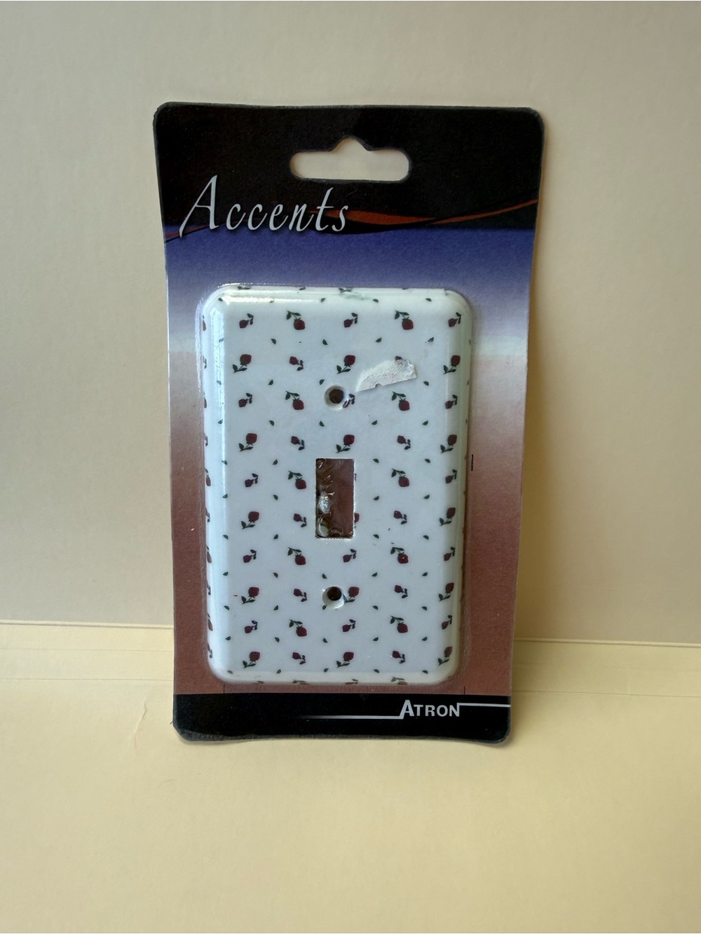 Vintage Atron Accents Single Light Switch Cover with Dainty Floral Red Roses